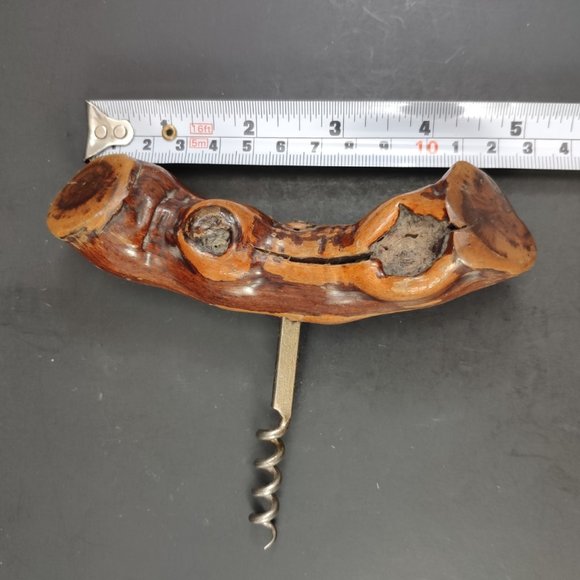 Vintage Grape Vine Root Burlwood Bottle Corkscrew - Picture 4 of 6